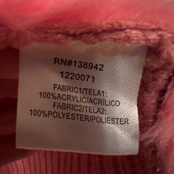 12th Heart Women’s Long Line Open Front Sweater/Fabric Vest w/Faux Fur Pink S - Picture 4 of 12